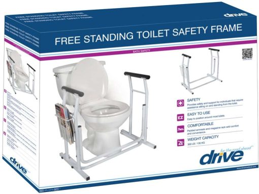 Drive medical free-standing toilet safety rail