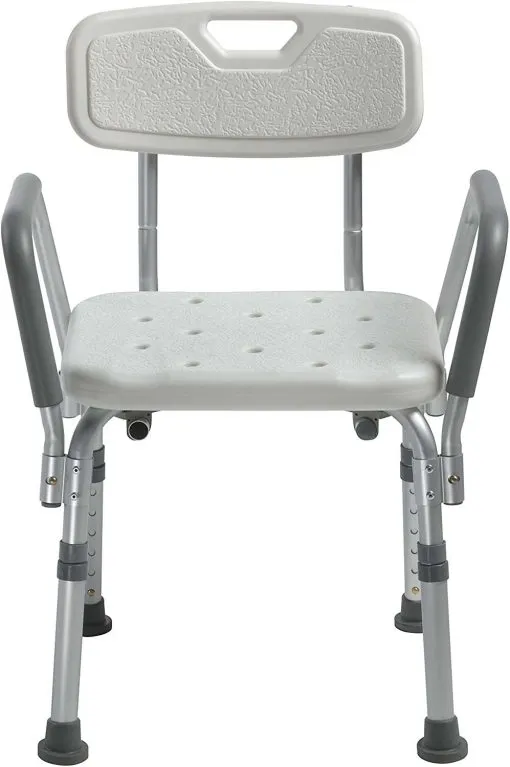 Drive medical shower chair with back and removable padded arms