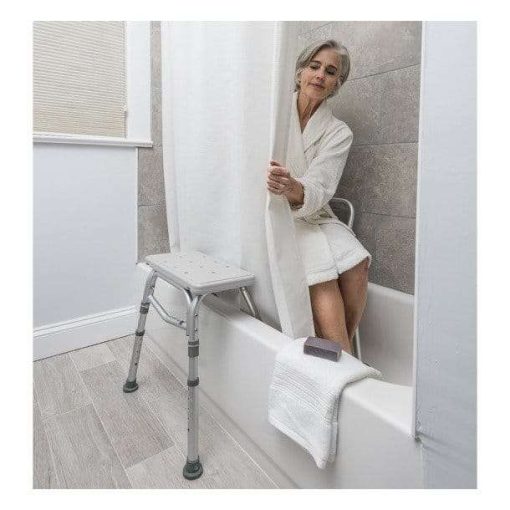 Drive medical splash defense transfer bench with curtain guard protection