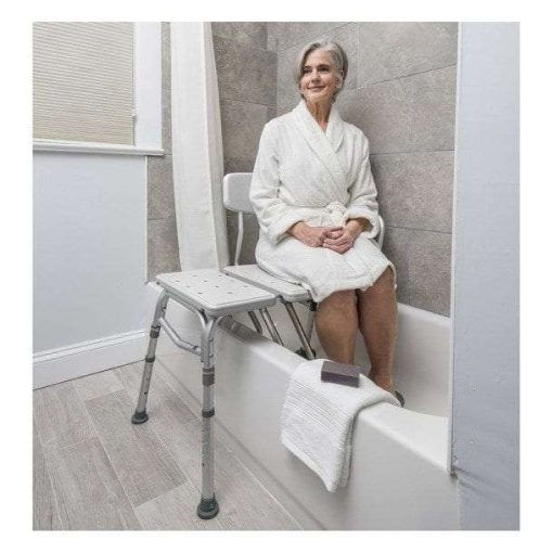 Drive medical splash defense transfer bench with curtain guard protection