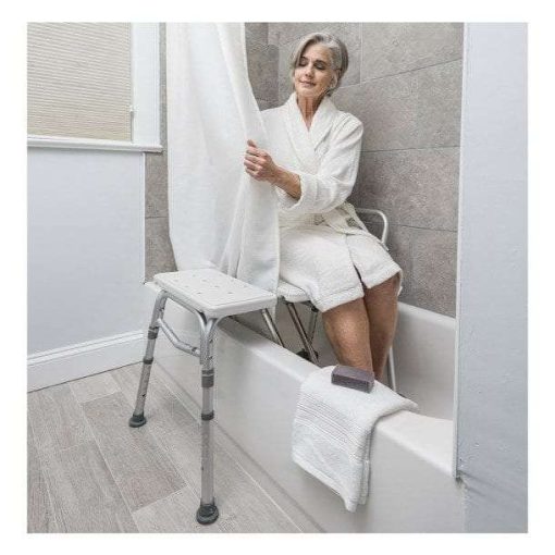 Drive medical splash defense transfer bench with curtain guard protection