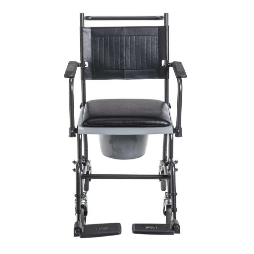 Drive medical upholstered drop arm wheeled commode