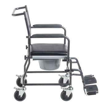 Drive medical upholstered drop arm wheeled commode