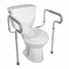 Toilet safety frame with padded arms